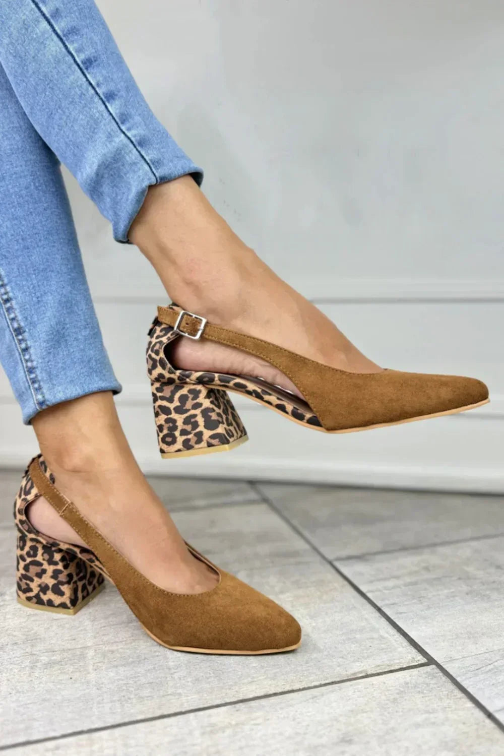 Camila - Leopard Print Heel Slingbacks