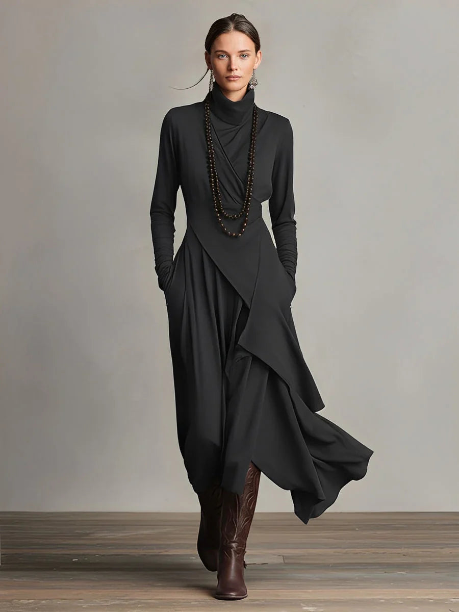 Maribel - Elegant Draped Knit Dress