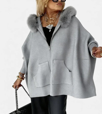 Arabelle - Casual Hooded Coat with Fur Collar