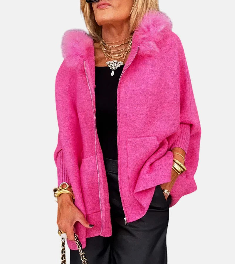 Arabelle - Casual Hooded Coat with Fur Collar