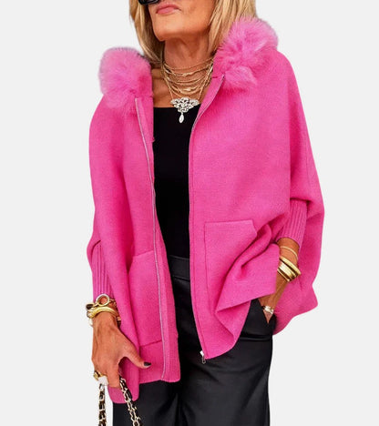 Arabelle - Casual Hooded Coat with Fur Collar