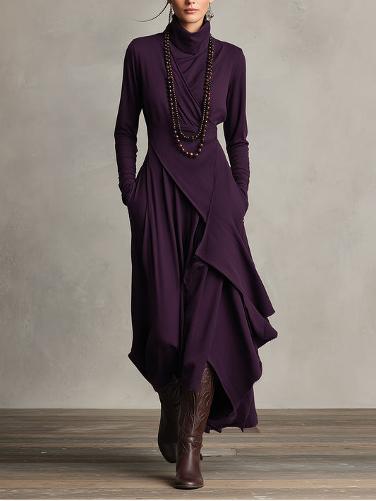 Maribel - Elegant Draped Knit Dress