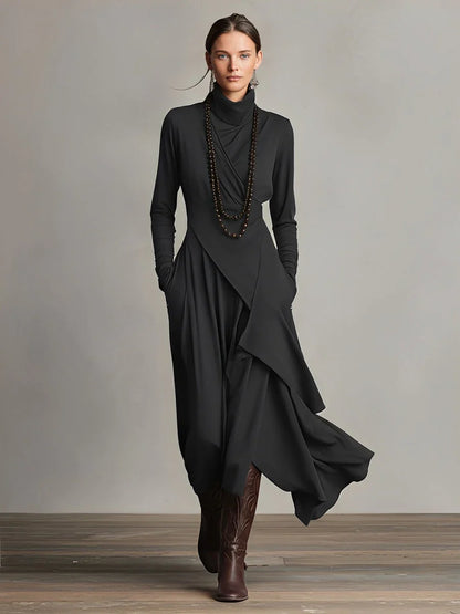 Maribel - Elegant Draped Knit Dress
