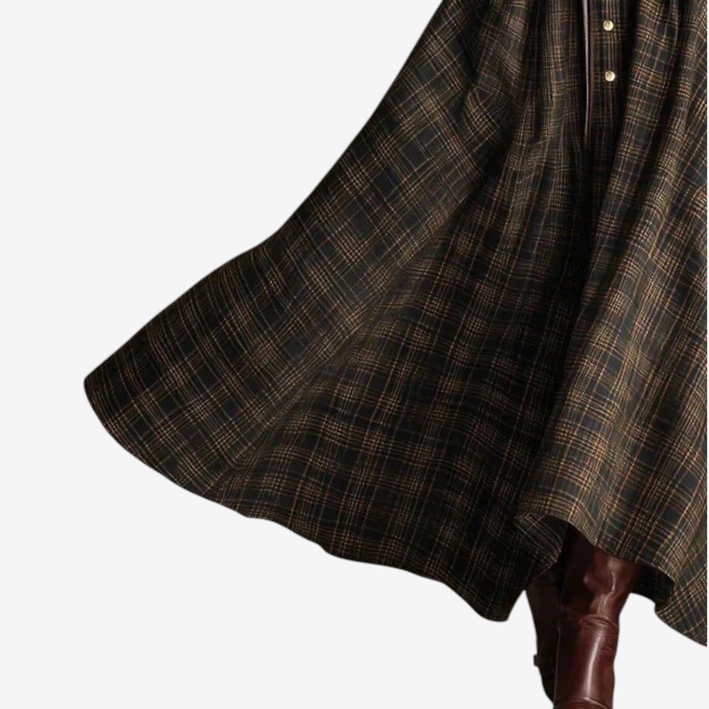 Sarah – Plaid Belted Maxi Dress