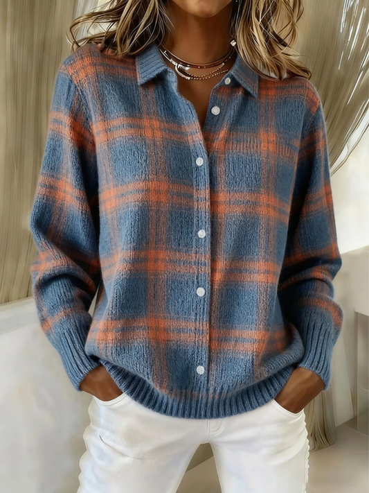 Mira – Soft Plaid Blouse