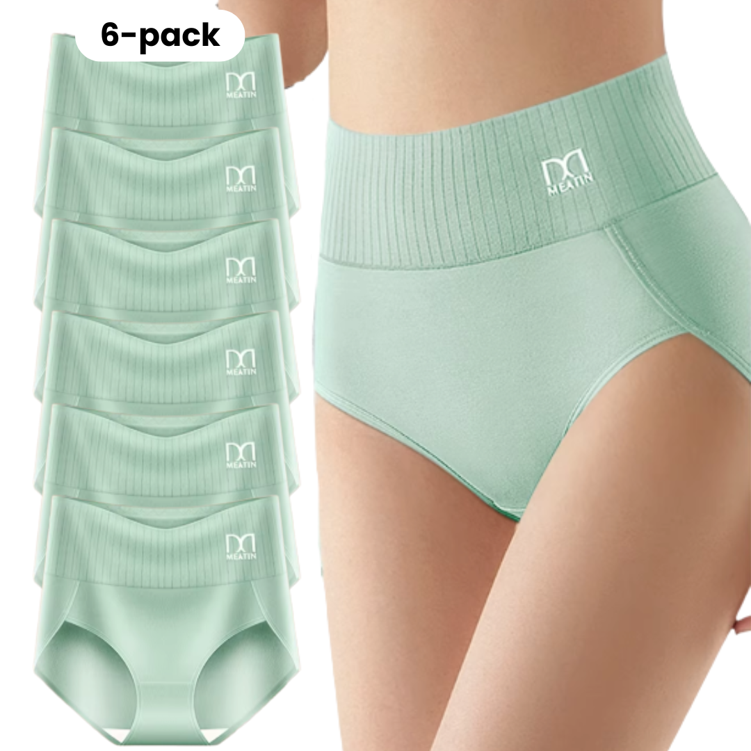 Shaplex - 6-pack High-waist Panties With Tummy Support