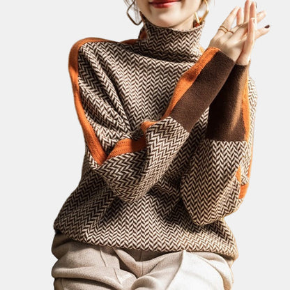 Solene - Herringbone Luxe Turtleneck