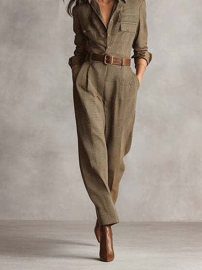 Zoë - Elegant Tweed Jumpsuit