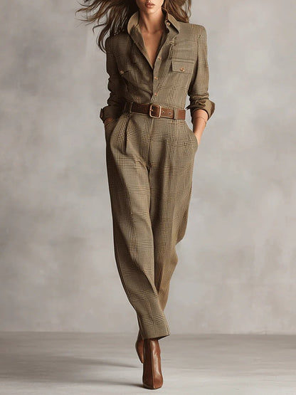 Zoë - Elegant Tweed Jumpsuit