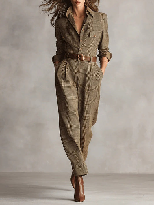 Zoë - Elegant Tweed Jumpsuit