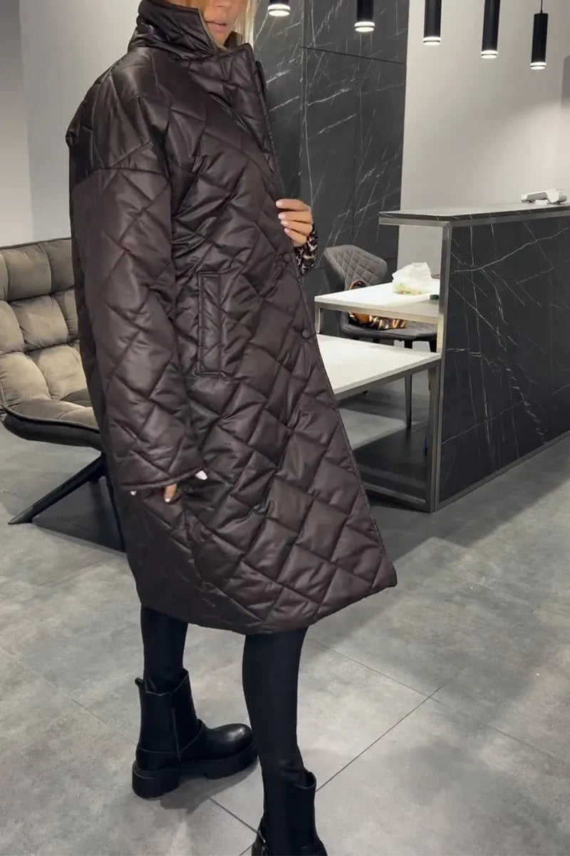 Ofira – Quilted Coat with Leopard Lining